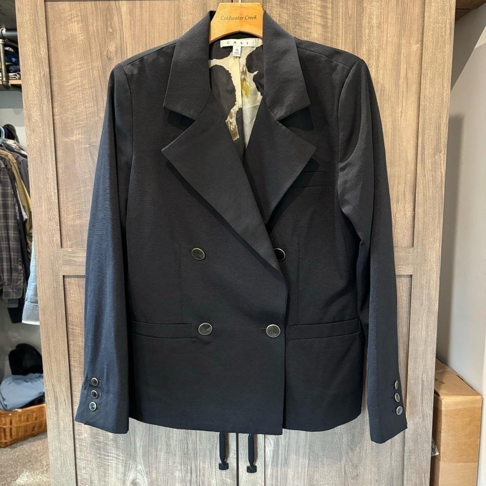 Cabi Women’s 10 Blazer Lux Tux Double Breasted Jacket Black‎ Lined